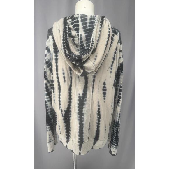 Gypsy 05 Hoodie Womens Medium Black White Tie Dye Soft Zip Sweatshirt Y2k Retro - Picture 4 of 11